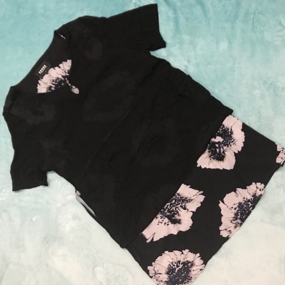 Carmakoma Black Floral Small S Double Layer Top